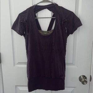 Stella McCartney Plum Althetic subtle logo top